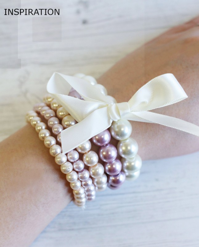 Perlenarmband - Rosa Armbänder, Ringe